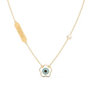Flower Evil Eye Diamond Chain Pendant